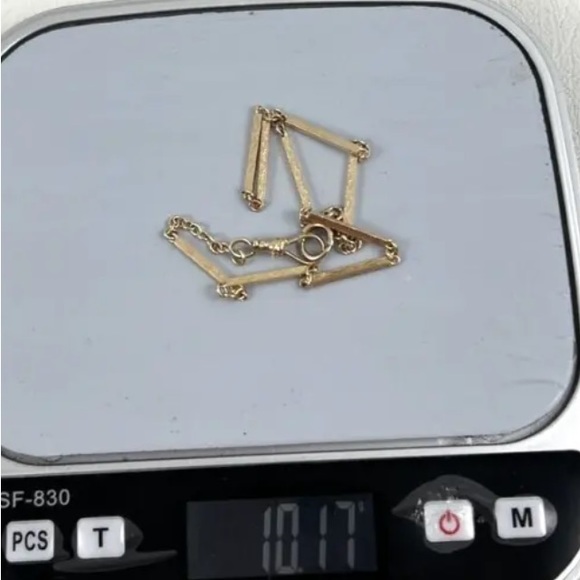 Beautiful Solid 14K Antique Gold Victorian Style PocketWatch Chain. Unique! - Picture 12 of 13